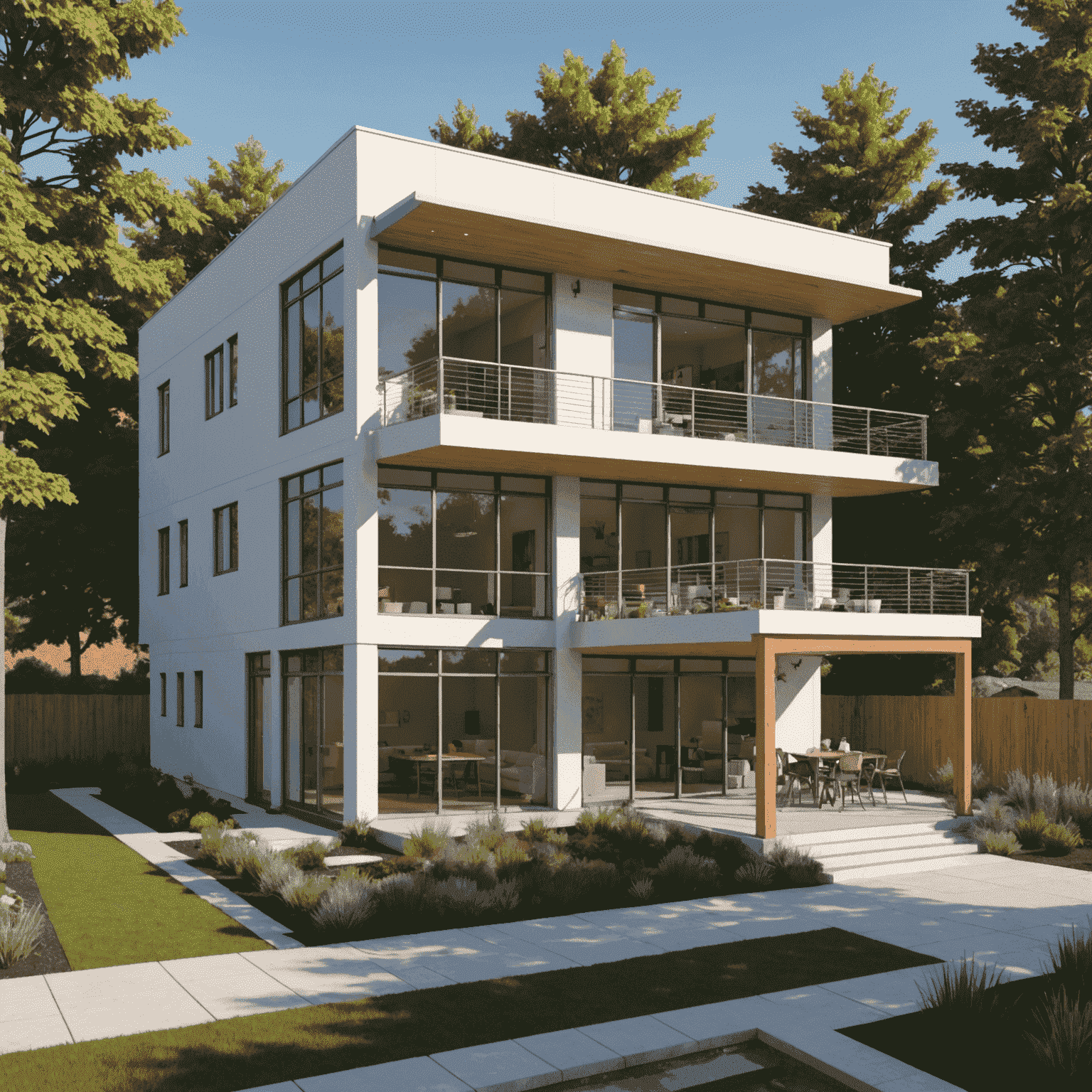 A detailed 3D architectural model in SketchUp showing optimization techniques with visible component structures and organization hierarchy