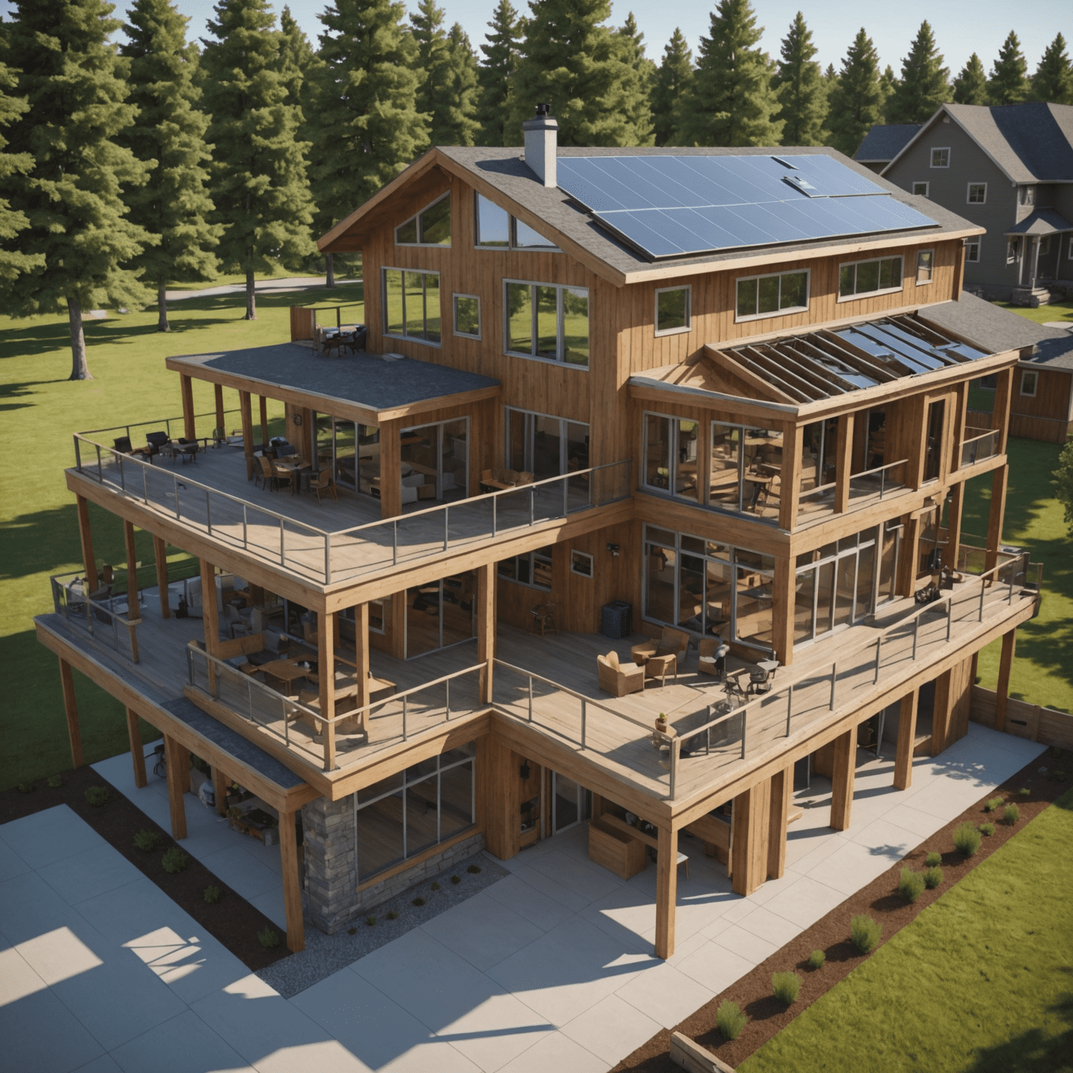 A complex 3D model being optimized in SketchUp with visible performance metrics, component structure, and optimization tools highlighted
