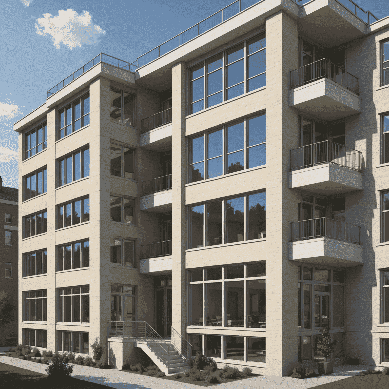 Demonstration of using components in SketchUp to create multiple identical windows in an architectural model, showing how editing one window component automatically updates all instances throughout the building model.