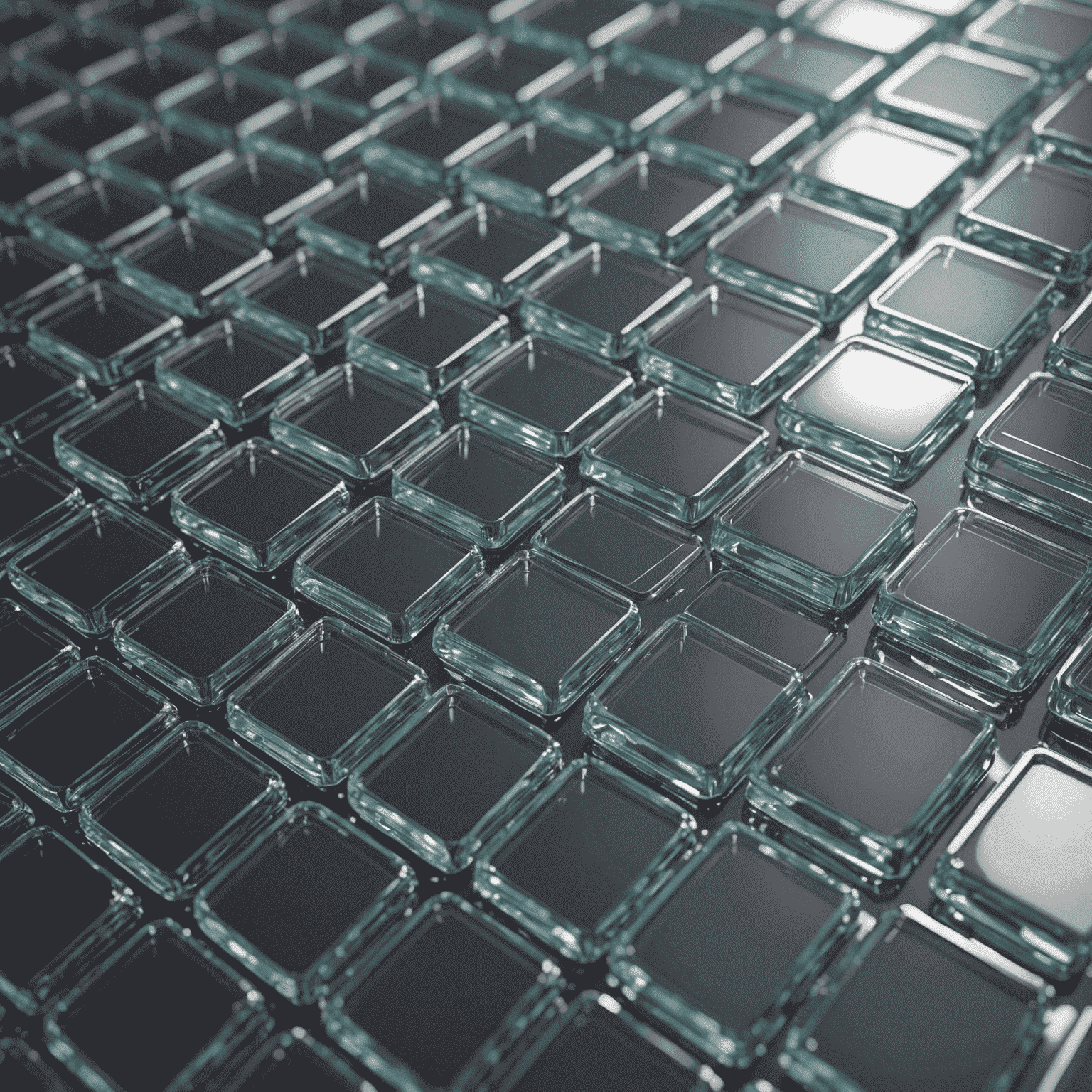 Close-up render of glass material showing proper transparency, reflections, and light refraction effects.